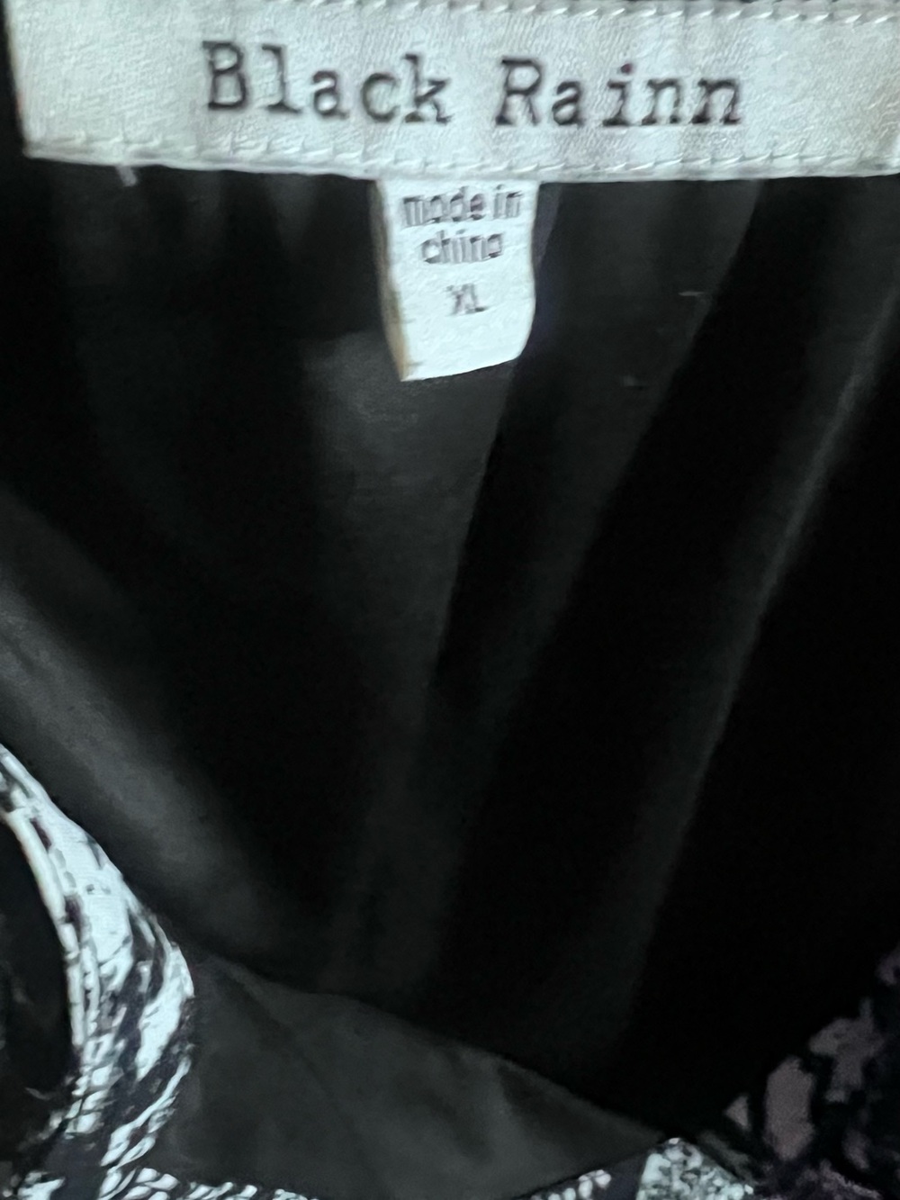 Black Rainn XL Black & White Floral Midi Dress Puff Sleeve - Picture 2 of 2